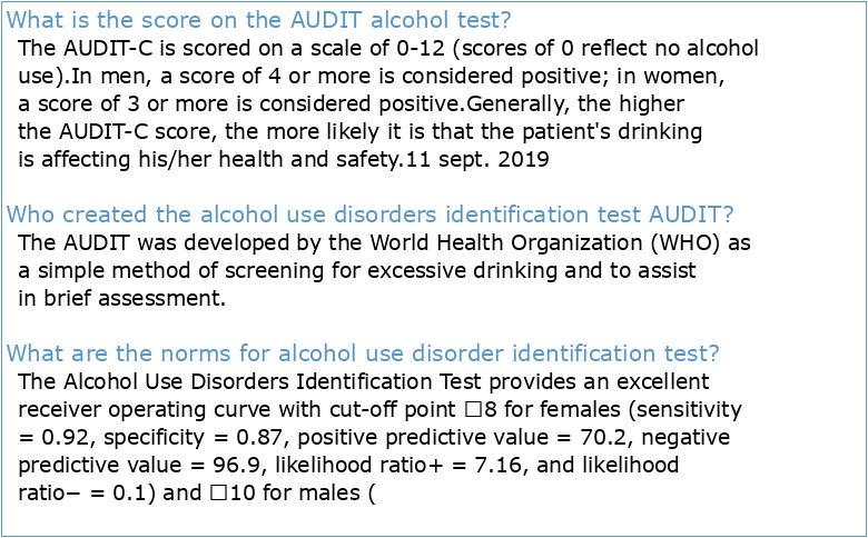 Alcohol Use Disorders Identification Test (AUDIT)