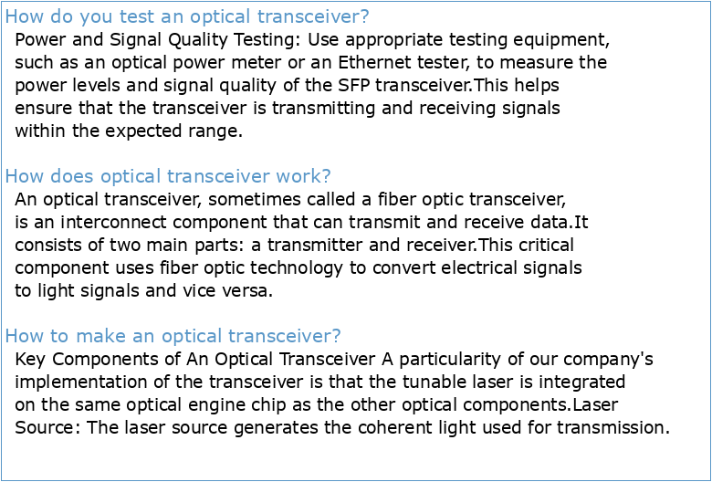 Optical Transceiver Testing Using the Viavi Solutions