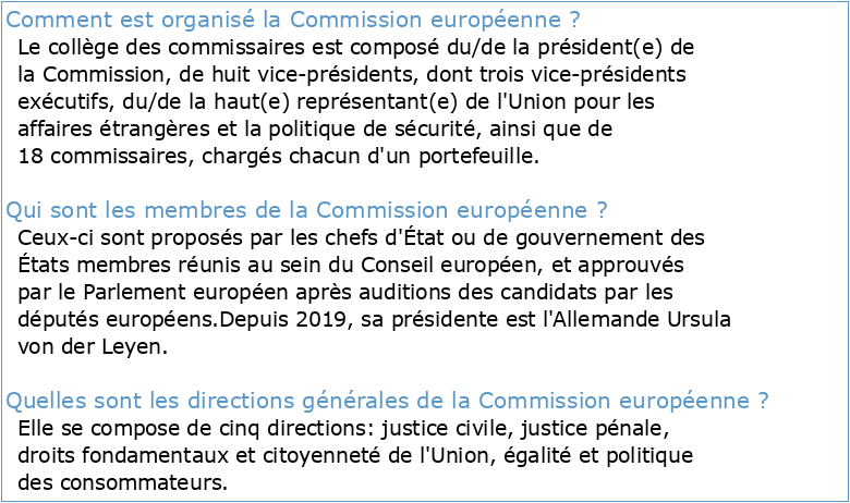 Organigramme de Ia Commission des Communautes europeennes