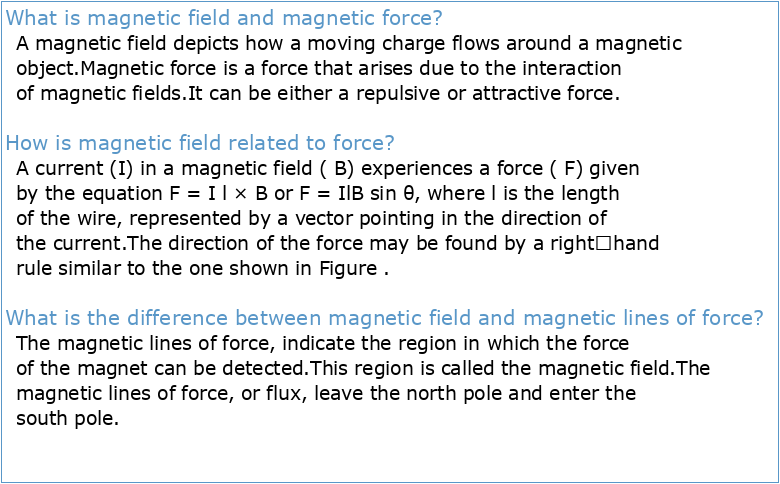 Magnetic Field and Magnetic Forces