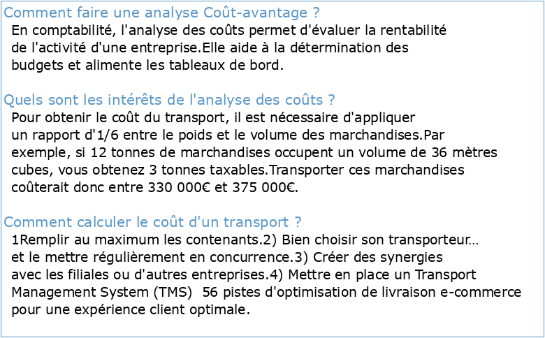 Guide de l'analyse avantages-coûts des projets publics en transport