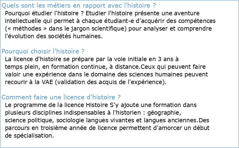 LICENCE HISTOIRE