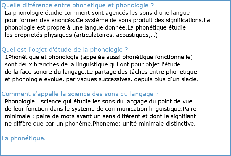 2 Phonétique et phonologie L'étude des sons des langues