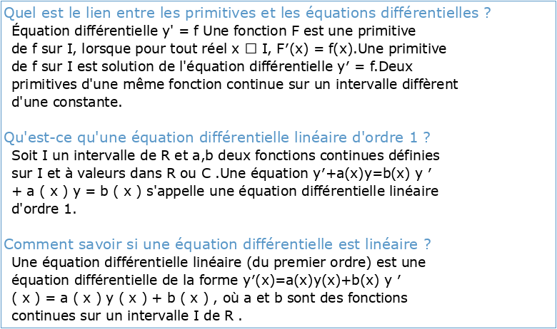 Primitives et équations différentielles linéaires d'ordre 1