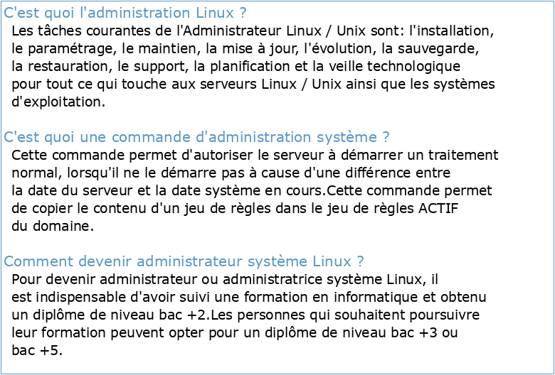 Administration Système GNU/Linux