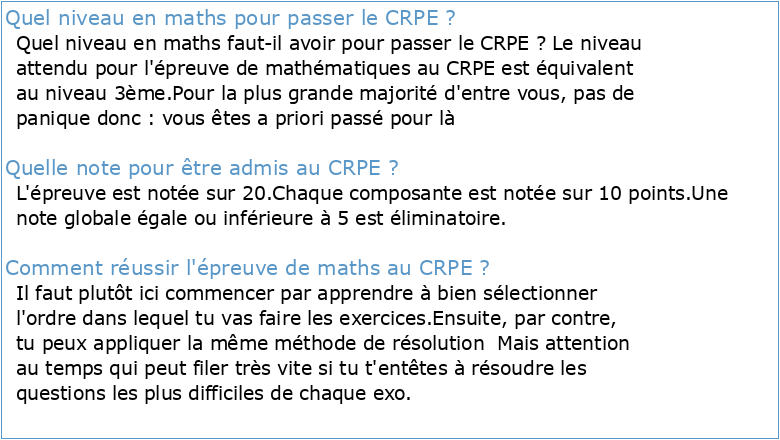 CRPE 2020 2021 Français et Mathématiques