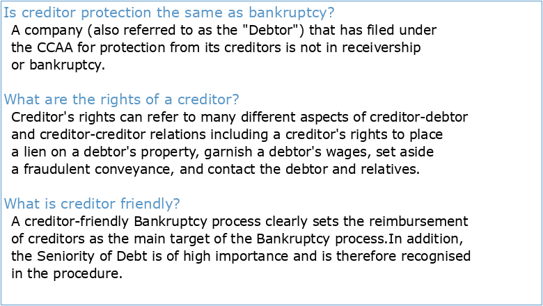 When Should Bankruptcy Law Be Creditor