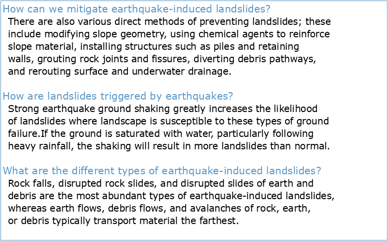 Earthquake-induced landslide monitoring and survey by