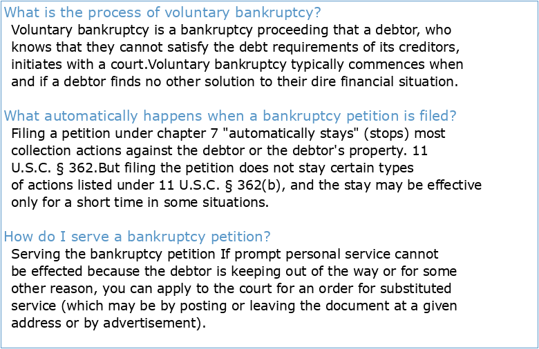 Voluntary Petition for Individuals Filing for Bankruptcy