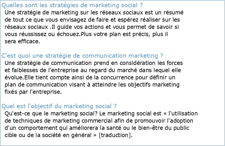 une strategie de communication : le marketing social en matiere de