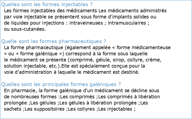 Formes pharmaceutiques injectables de Mr Khaloughi