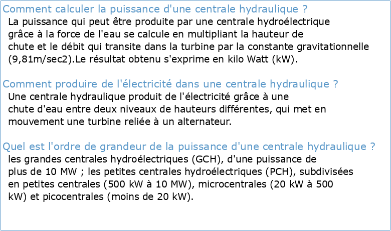 Exercice 151 : Centrale hydraulique du Rocher-de-Grand-Mère