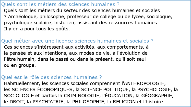 Sciences humaines (300A1)