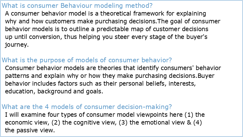 a proposal for estimating consumer behaviour models based on