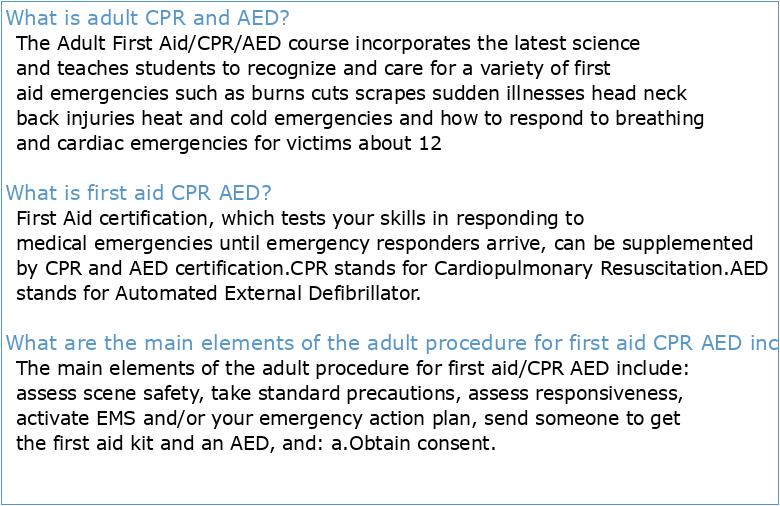 Adult First Aid/CPR/AEd