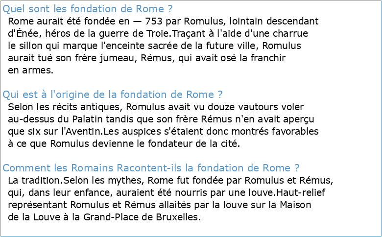 Les fondations romaines
