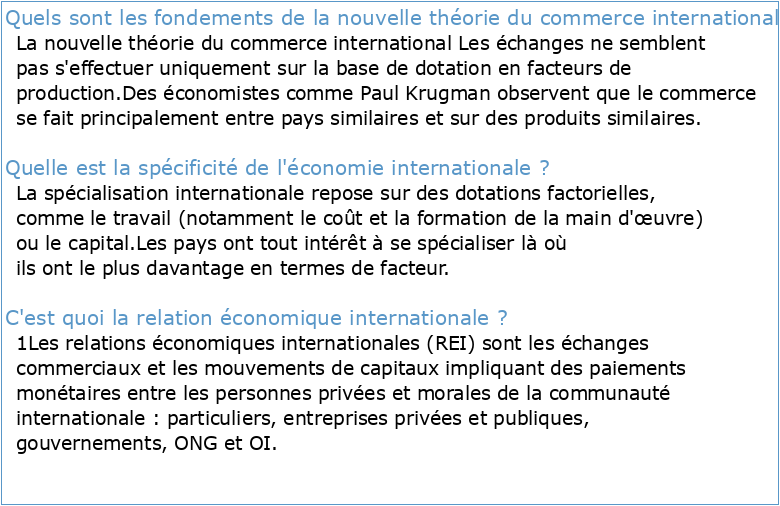 l'economie internationale selon paul krugman