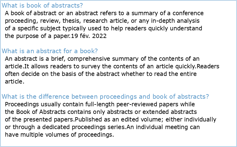 THE BOOK OF ABSTRACTS
