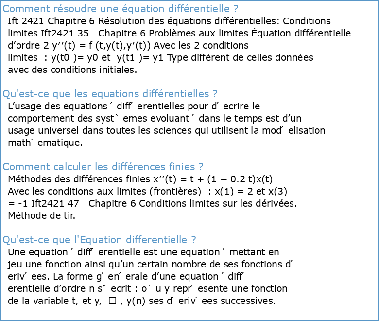 Ift 2421 Chapitre 6 Résolution des équations différentielles