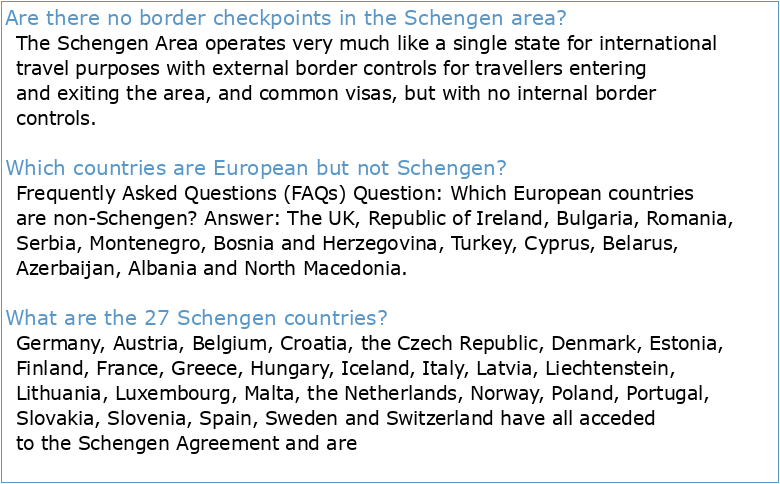 Europe without borders The Schengen area