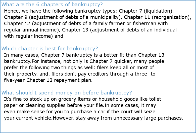Bankruptcy Basics: A Primer