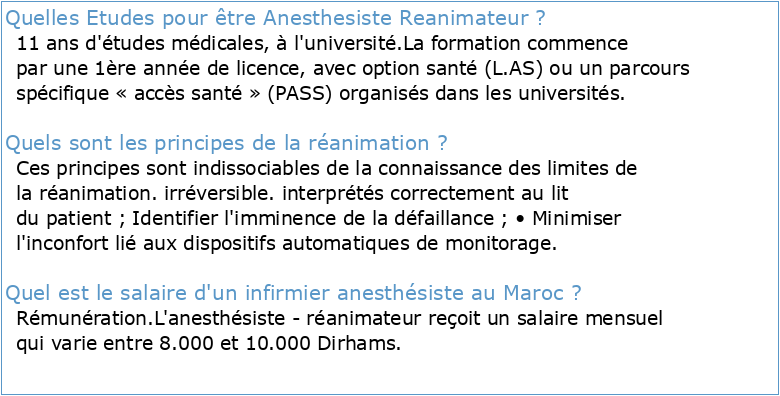 COURS D'ANESTHESIE – REANIMATION