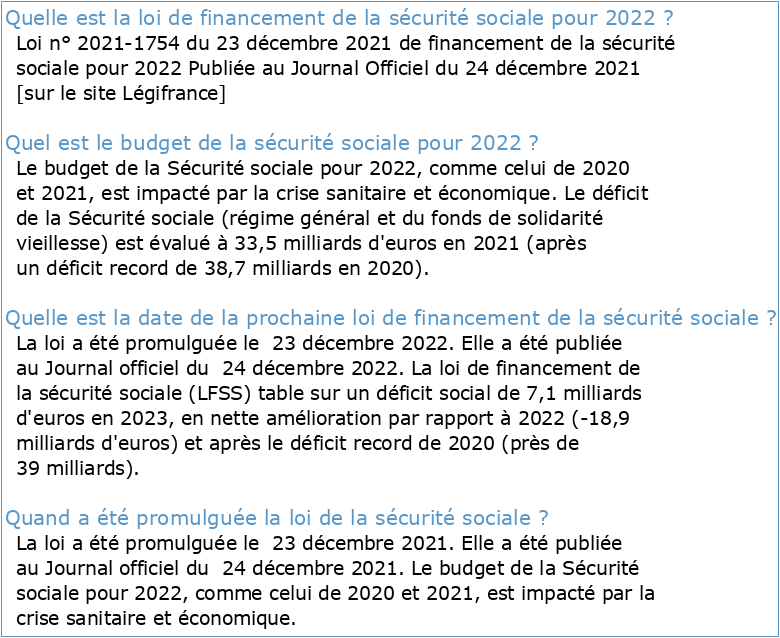 Droit de la sécurité sociale 2022