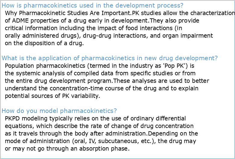 Development of a new pharmacokinetic model using in silico studies
