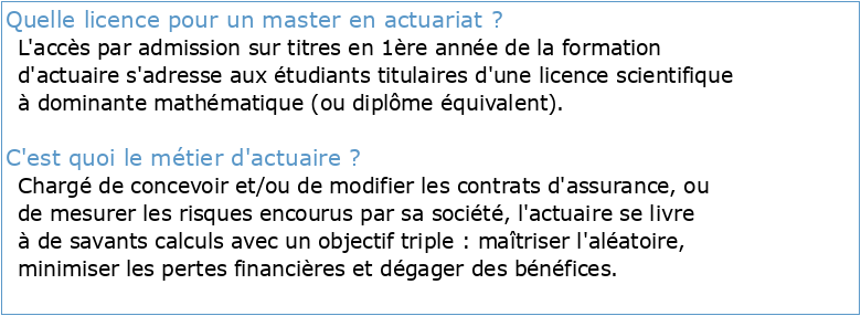 Master Spécialisé Filière : Finance Actuariat & Data science