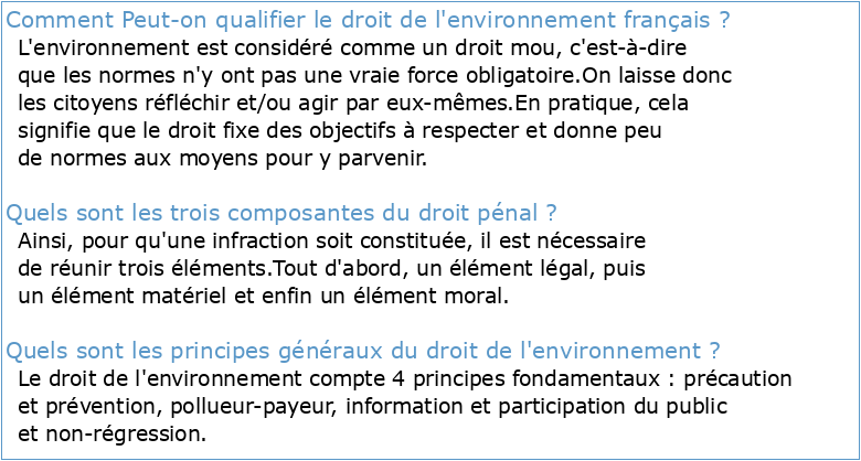 L état du droit pénal de l environnement français : entre