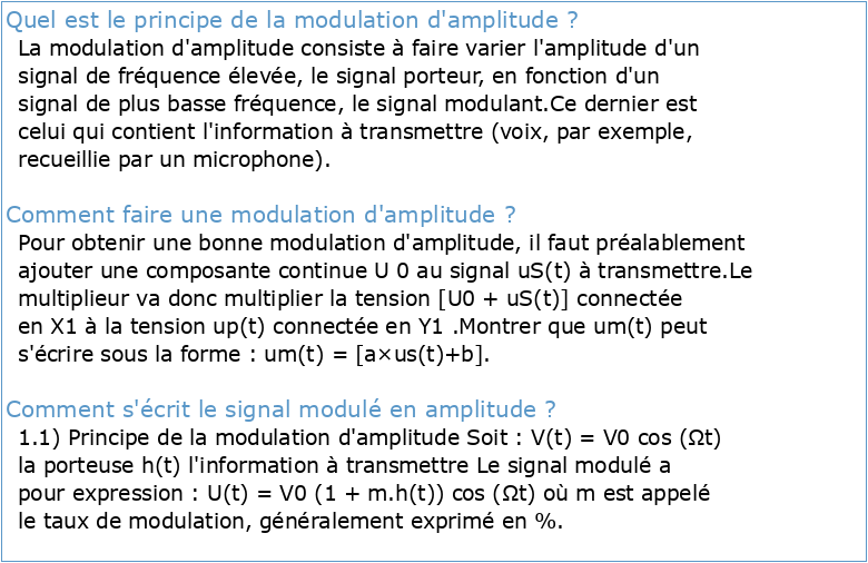 TP 11 : Modulation d'amplitude