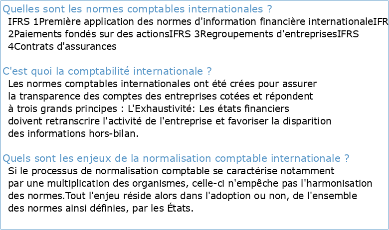 La diffusion des normes comptables internationales pour le secteur