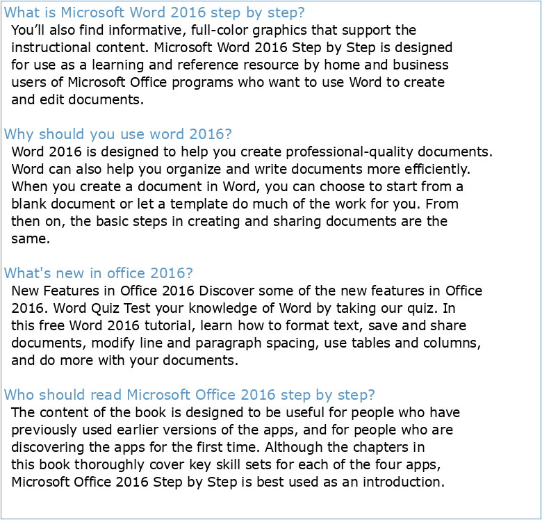 Microsoft Word 2016 Step-by-Step Guide