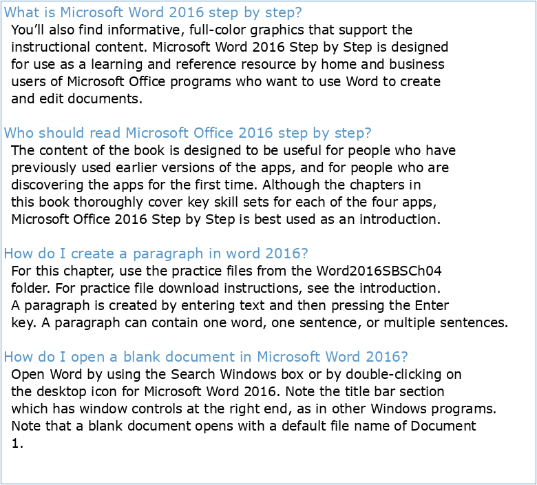 Microsoft Word 2016 Step by Step