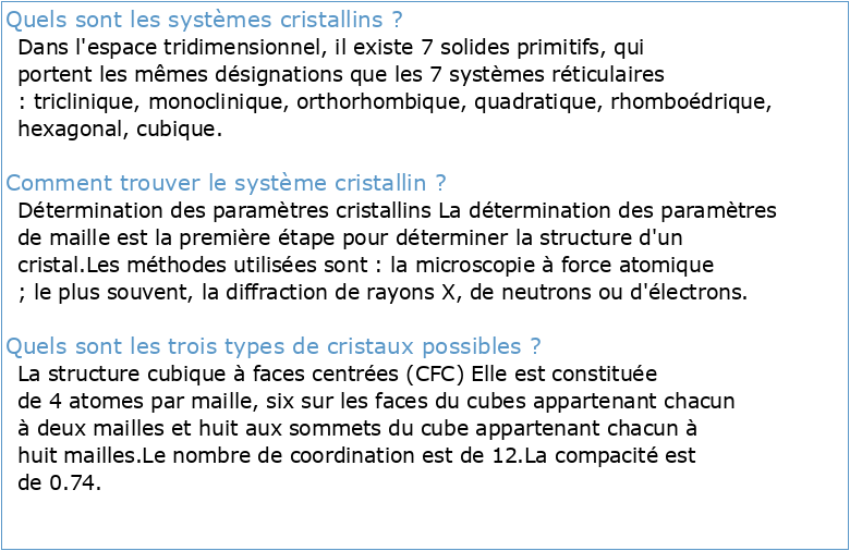 Chapitre5 : Systèmes cristallins