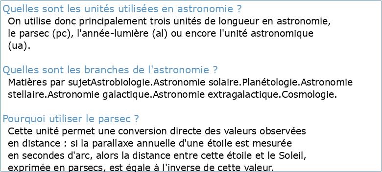 LES CONSTANTES DE L'ASTRONOMIE