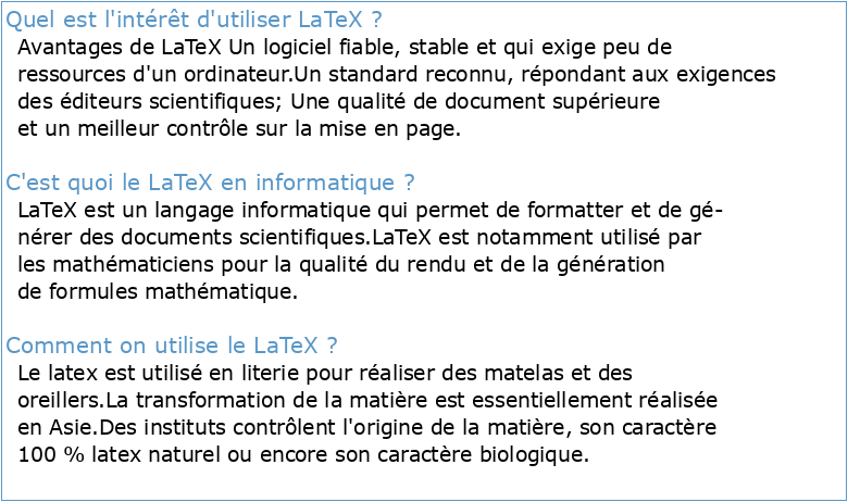 Tout ce que vous avez toujours voulu savoir sur LaTeX