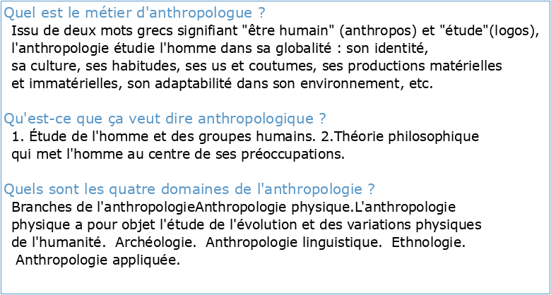 Anthropologie (ANT)