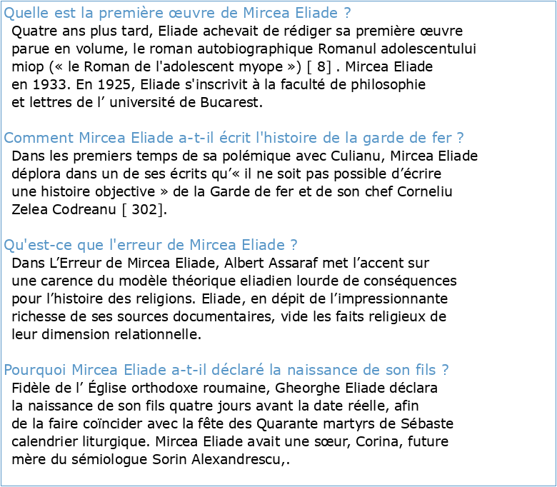 Mircea Eliade : une oeuvre fasciste?