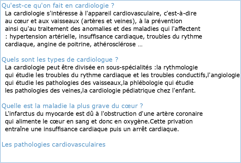 Cardiologie
