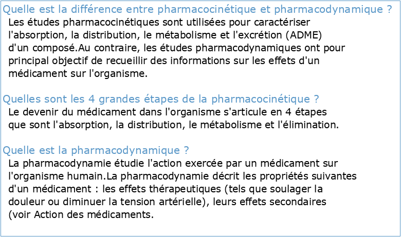 Pharmacocinétique / Pharmacodynamie des antibiotiques