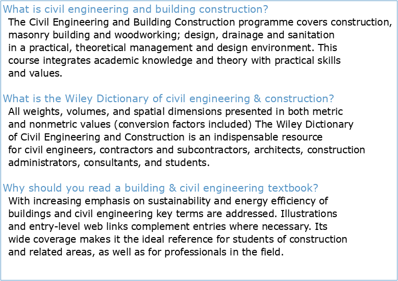 Dictionary of Building and Civil Engineering Dictionnaire