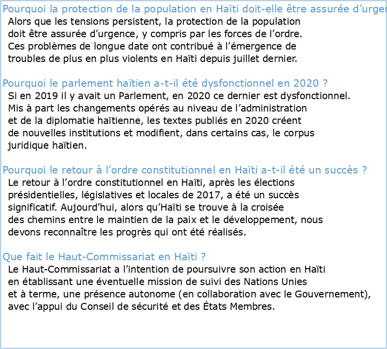 Haiti: Mesures d'application des articles 125 et 126 du Décret du 4