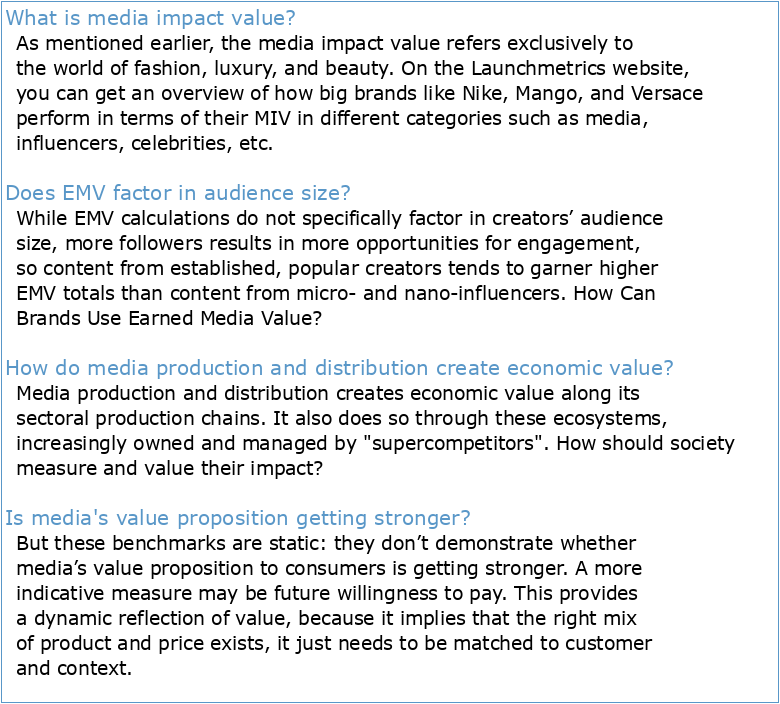 Audience-driven media impact value