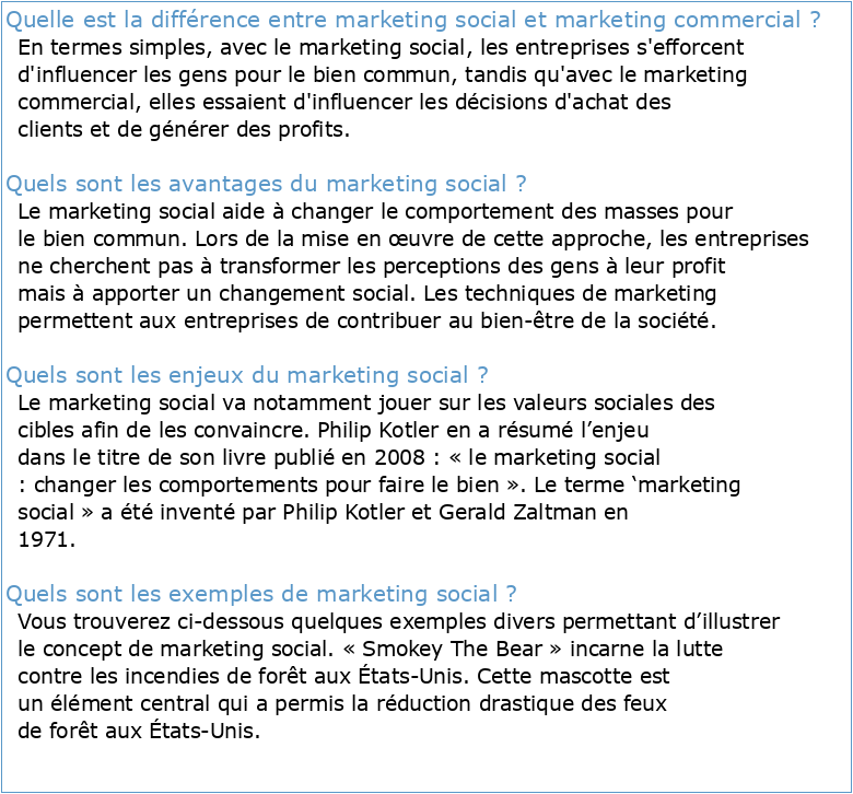 Le marketing social et le marketing commercial simplifiés ou notre