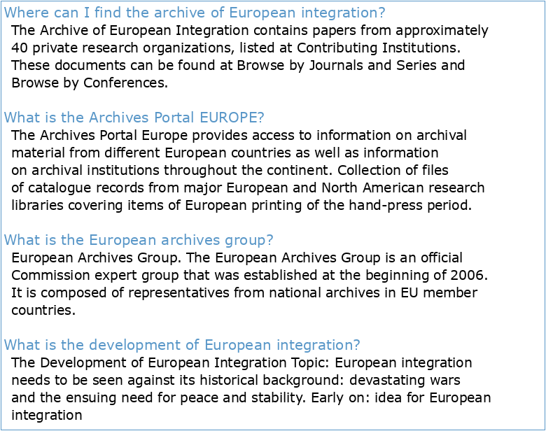 Welcome to Archive of European Integration
