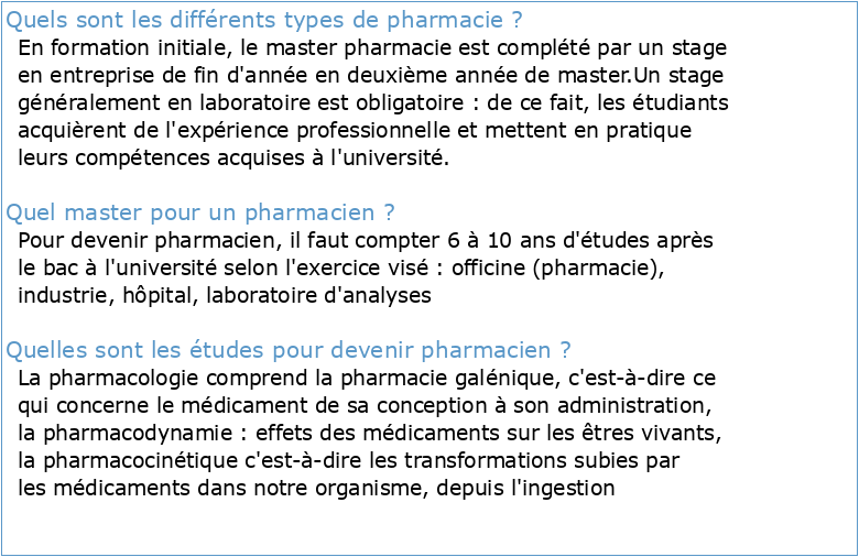 section des sciences pharmaceutiques