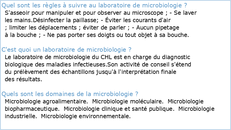 Pratique en microbiologie de laboratoire