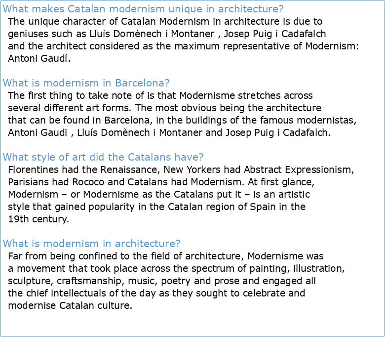 Nationalism and Architecture in the Catalan Modernisme
