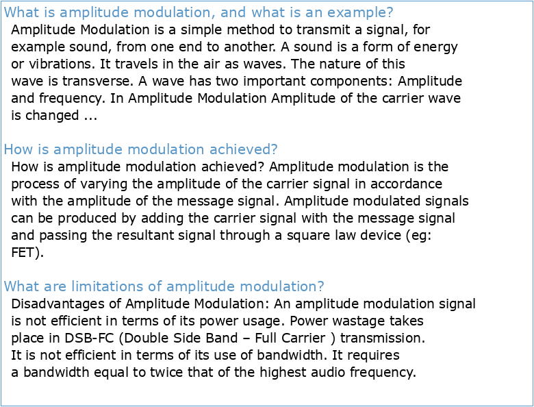 Modulation d'amplitude :